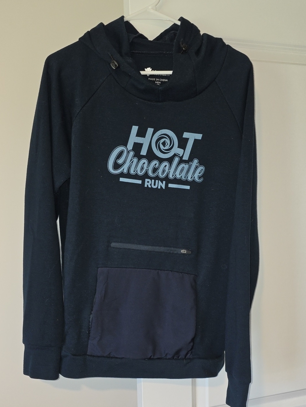 Men's Navy 'Hot Chocolate Run' Pullover Hoodie
